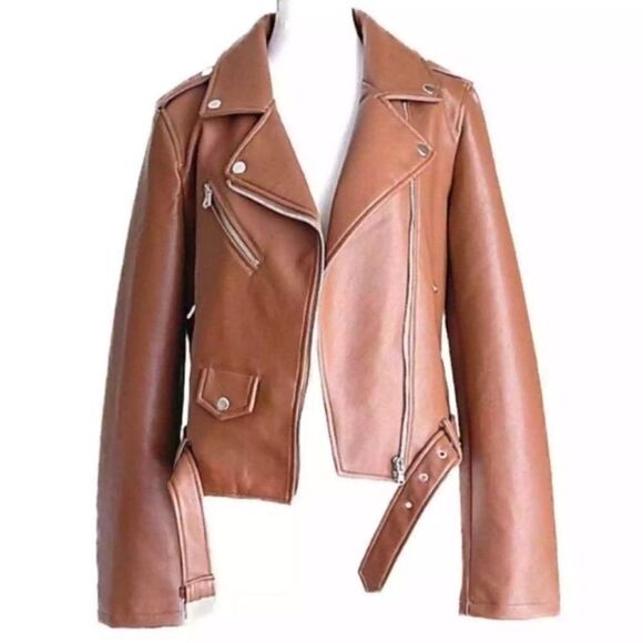 Rebecca Minkoff Cognac/Tan 
Moto Jacket( Size Small) - Picture 1 of 11